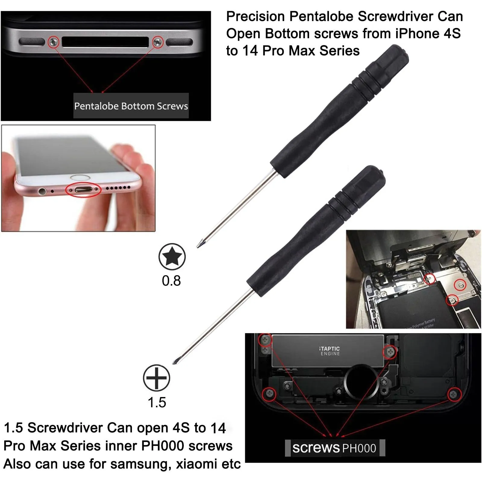 10-piece Repair Kit with Screwdrivers Teardown Rods Chuck Triangle and Eject Pin