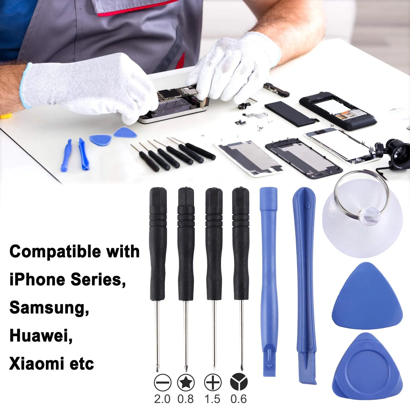10-piece Repair Kit with Screwdrivers Teardown Rods Chuck Triangle and Eject Pin