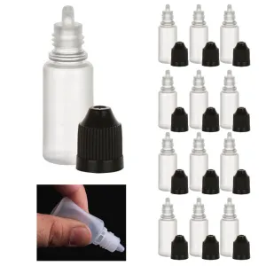 100 Empty Plastic Dropper Bottles Squeezable Tip 10ml Eye Liquid Dropper LDPE