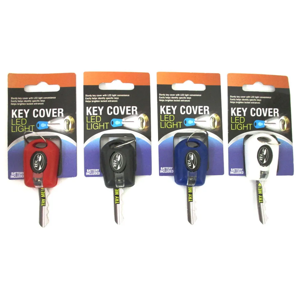 2 Key Cover LED Bright Light Keychain Torch Flashlight Keyring Case Cap New !