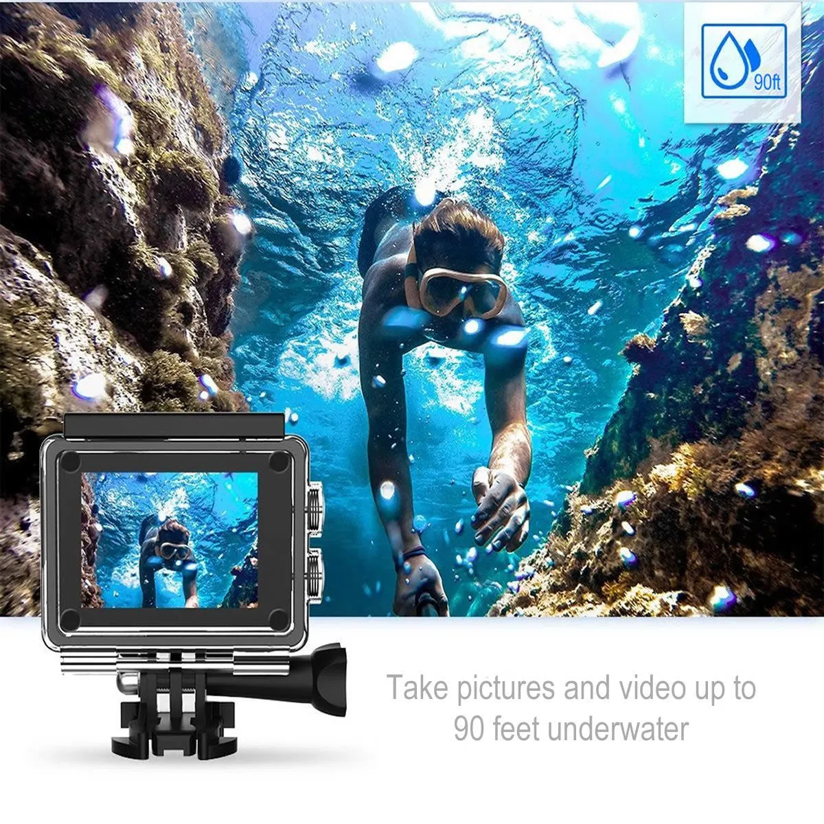4K Action Pro Waterproof All Digital UHD WiFi Camera   RF Remote And Accessories