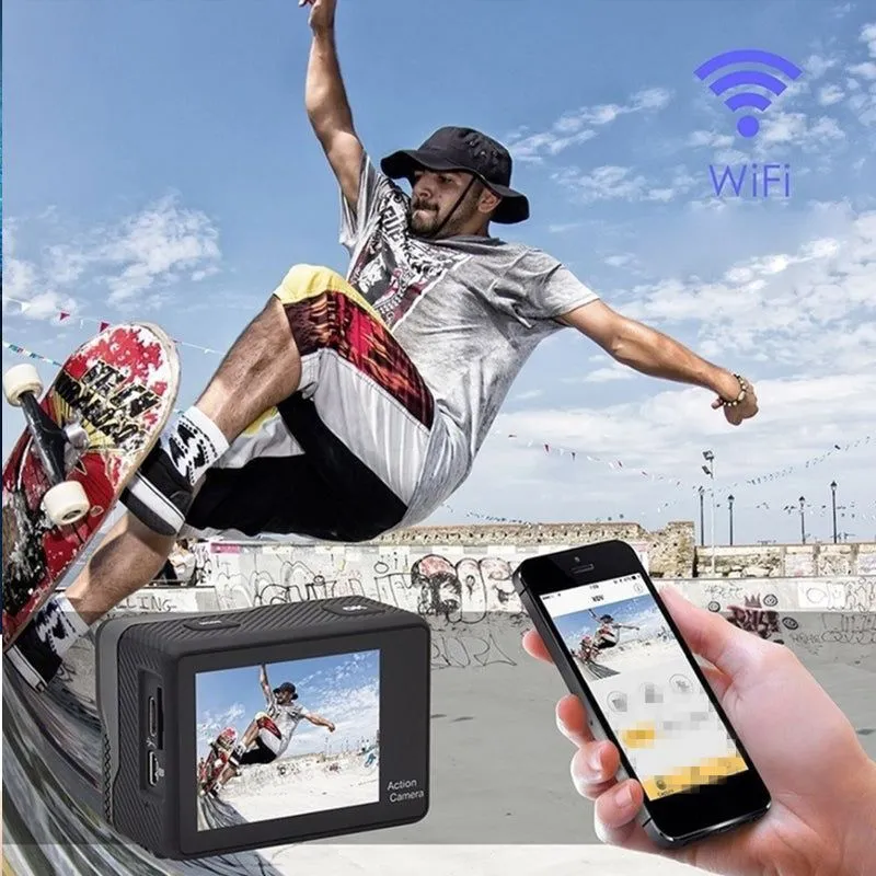 4K Action Pro Waterproof All Digital UHD WiFi Camera   RF Remote And Accessories