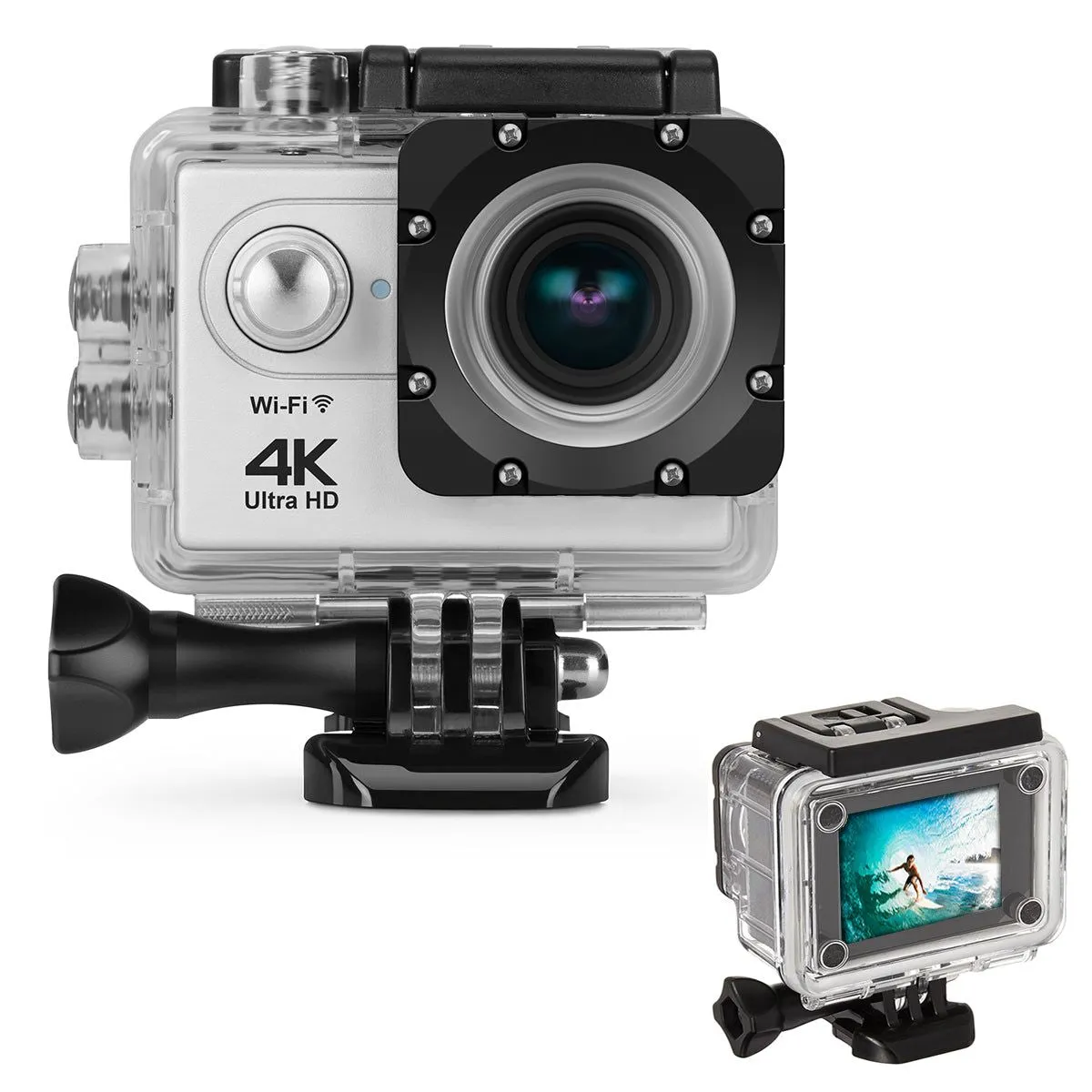 4K Action Pro Waterproof All Digital UHD WiFi Camera   RF Remote And Accessories