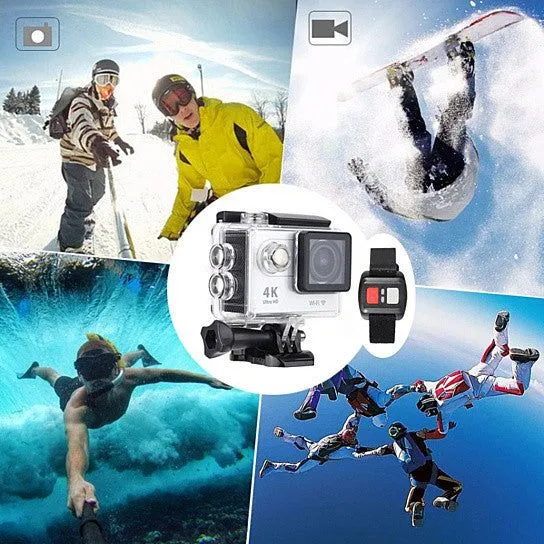 4K Action Pro Waterproof All Digital UHD WiFi Camera   RF Remote And Accessories