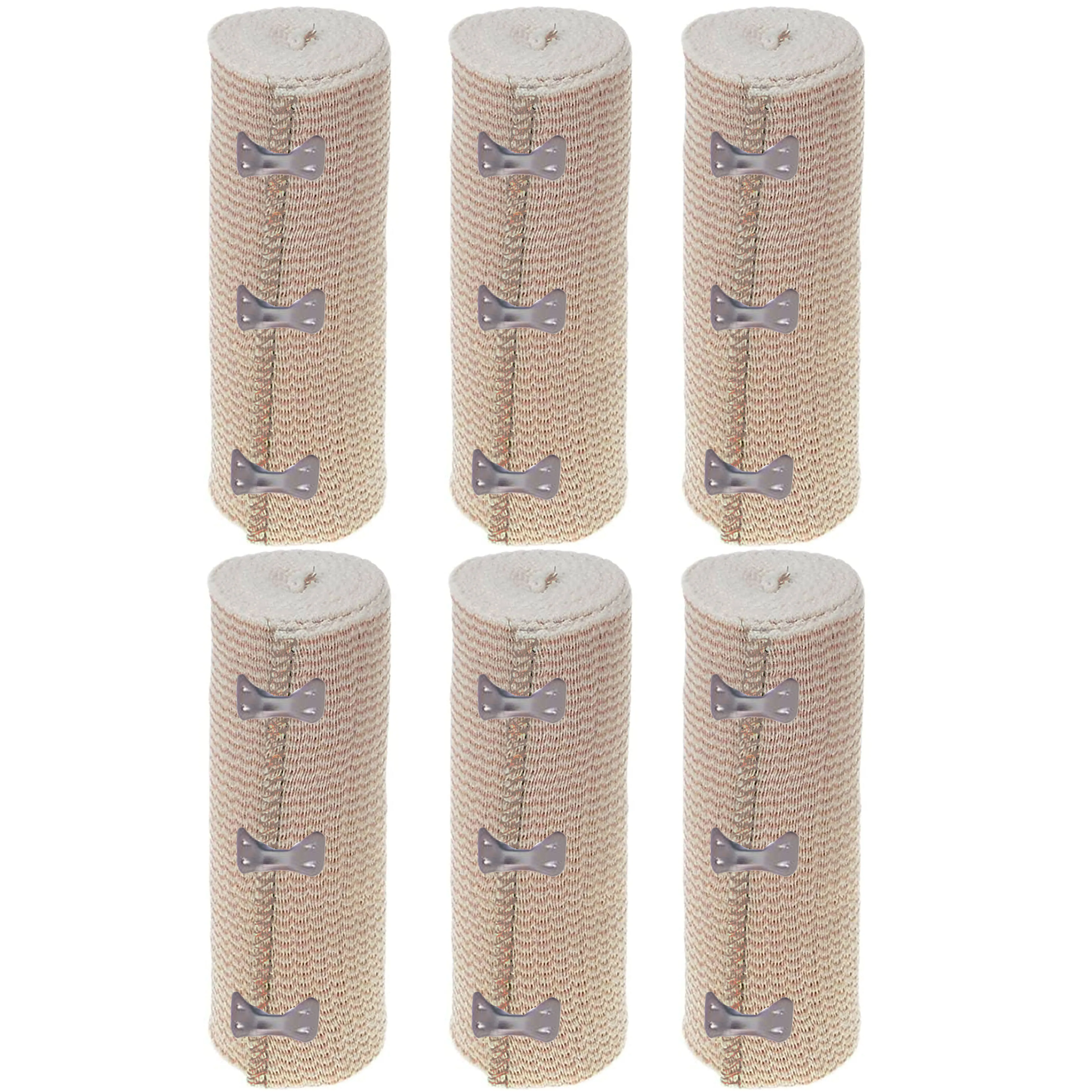 6 Rolls Flexible Large Elastic Bandages 6" Clip Body Wrap Thigh Calf Sport