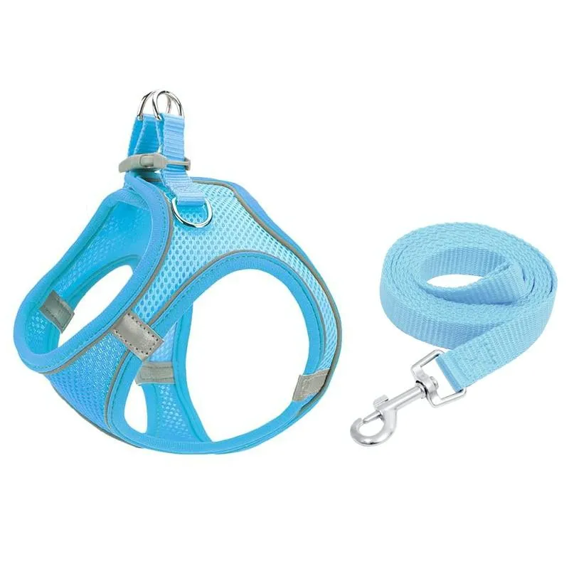 Breathable Reflective Pet Chest Strap Vest With Traction Rope Xxxs