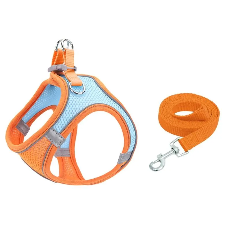 Breathable Reflective Pet Chest Strap Vest With Traction Rope Xxxs