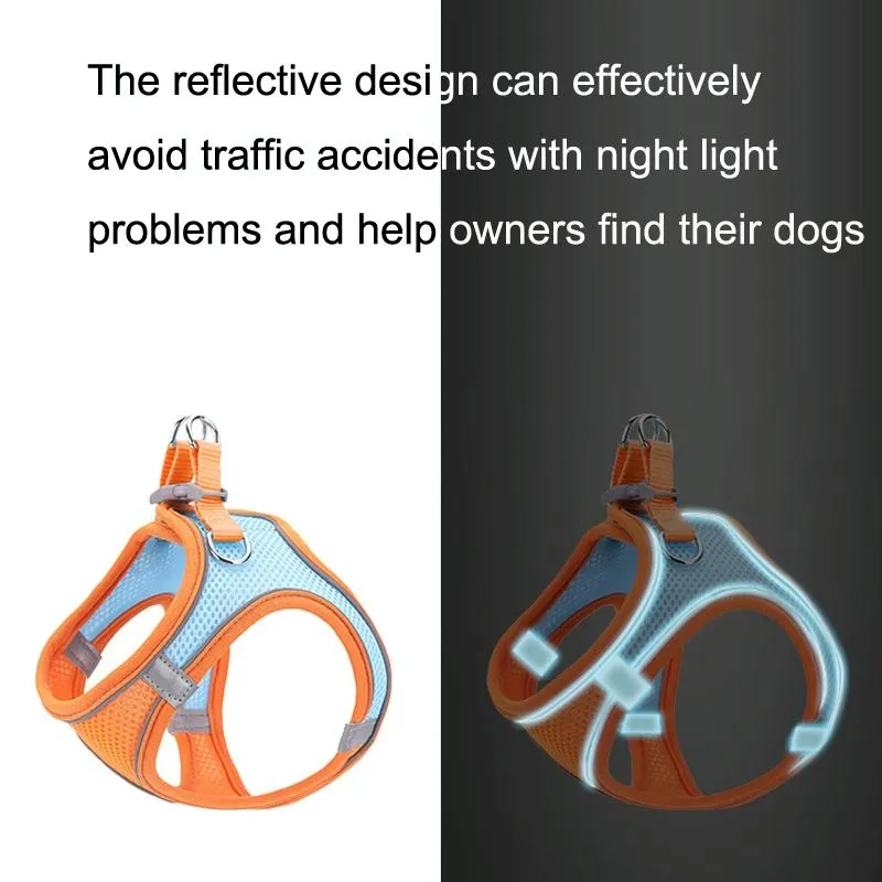 Breathable Reflective Pet Chest Strap Vest With Traction Rope Xxxs
