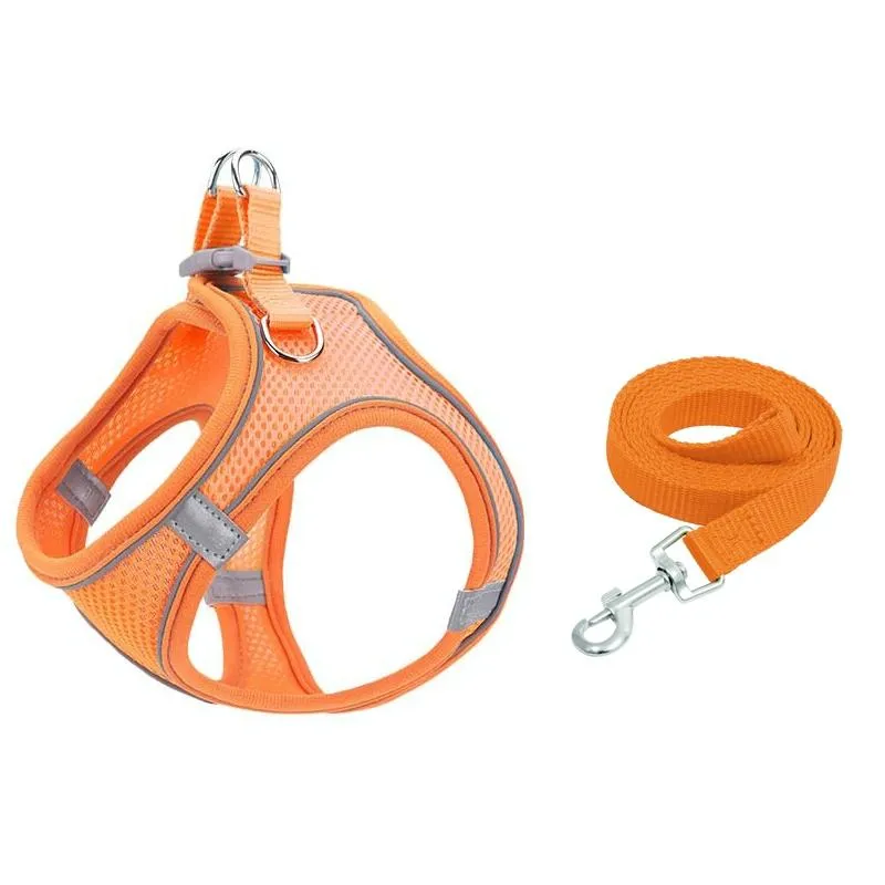Breathable Reflective Pet Chest Strap Vest With Traction Rope Xxxs