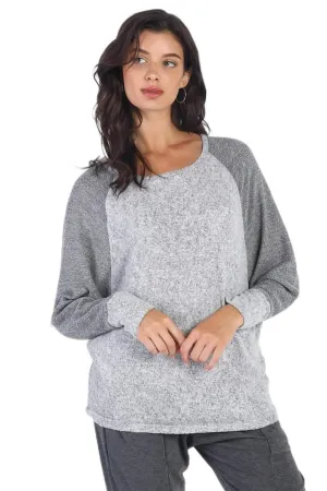 Cherish Apparel grey contrast top
