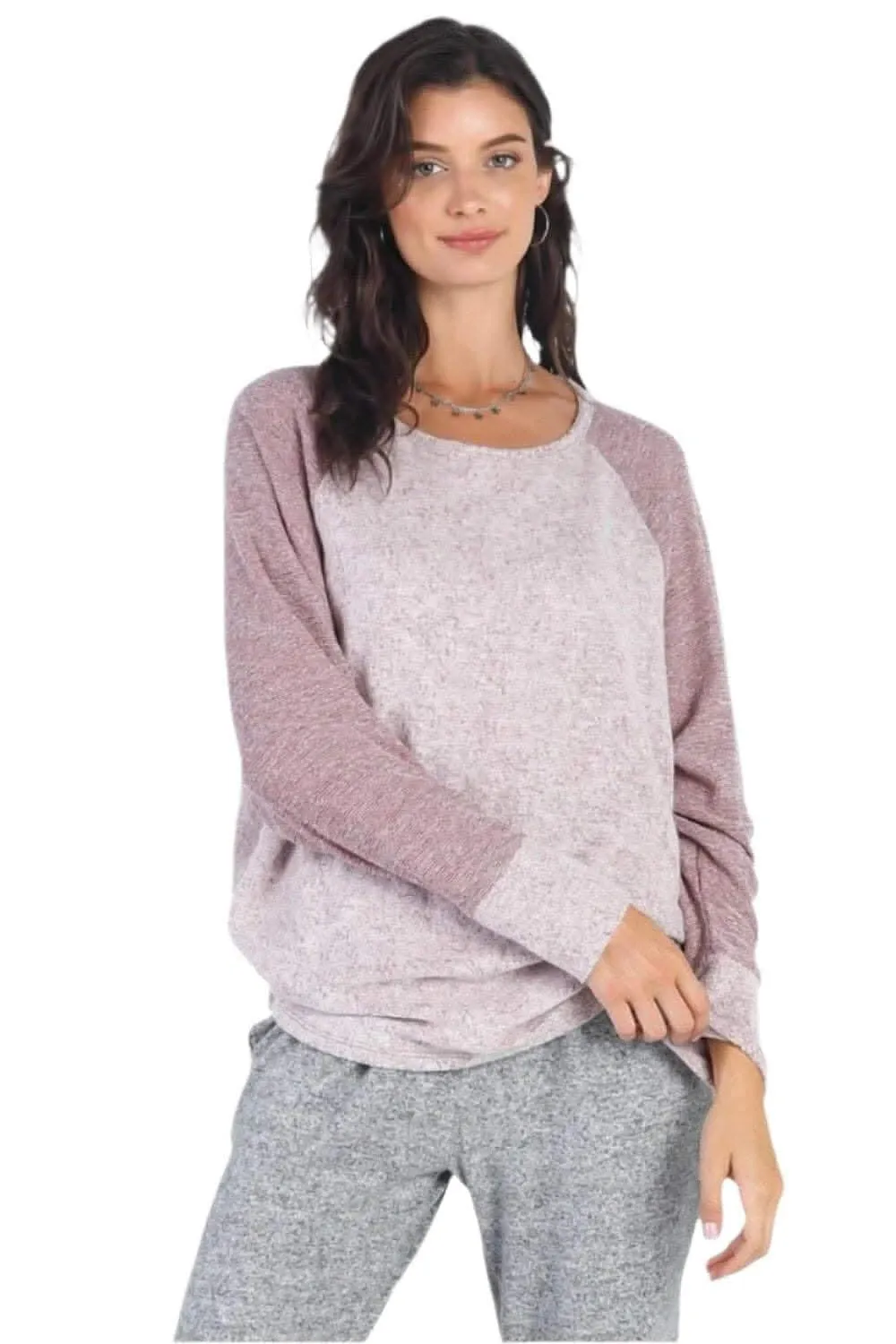Cherish Apparel grey contrast top
