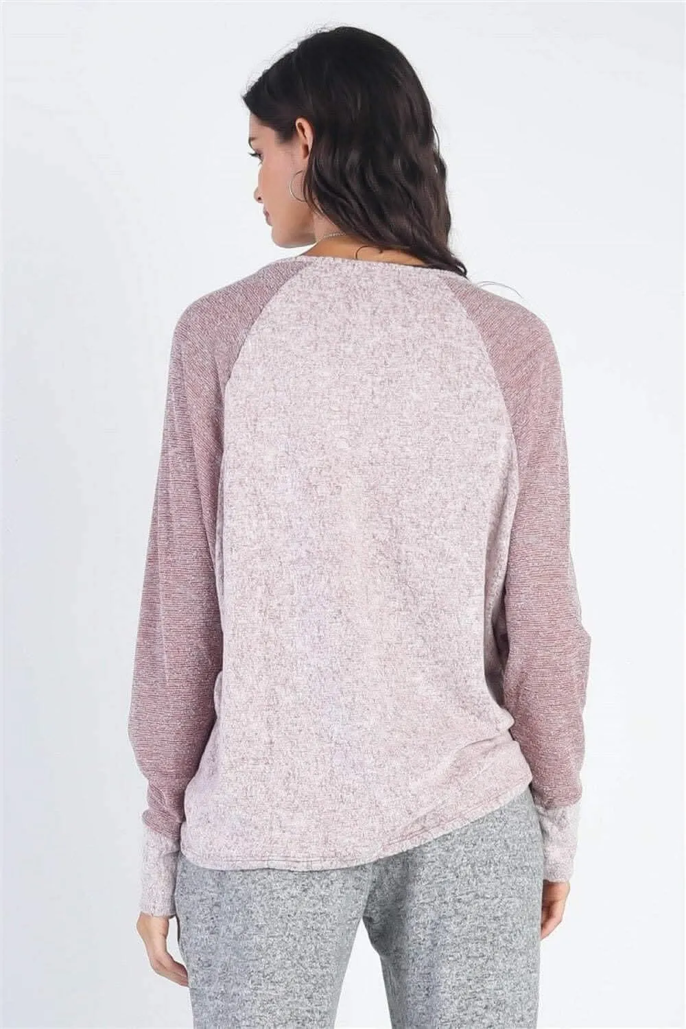 Cherish Apparel grey contrast top