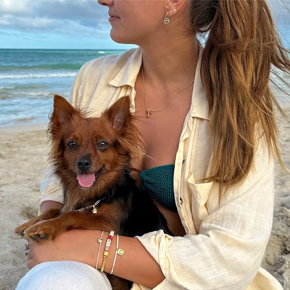 Pura Vida Bracelets Paw Heart Hoop Earrings - Gold