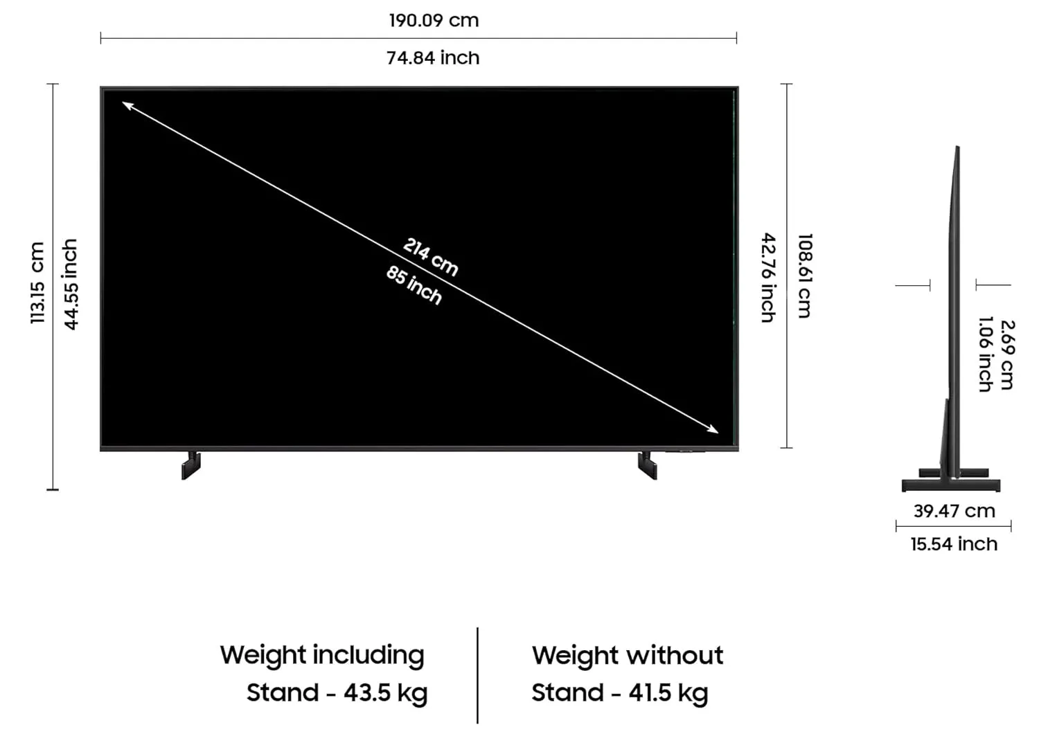 Samsung UA85DU8300UXXL 214 cm (85 inches) 4K Ultra HD Smart LED TV (Titan Gray)  Tizen