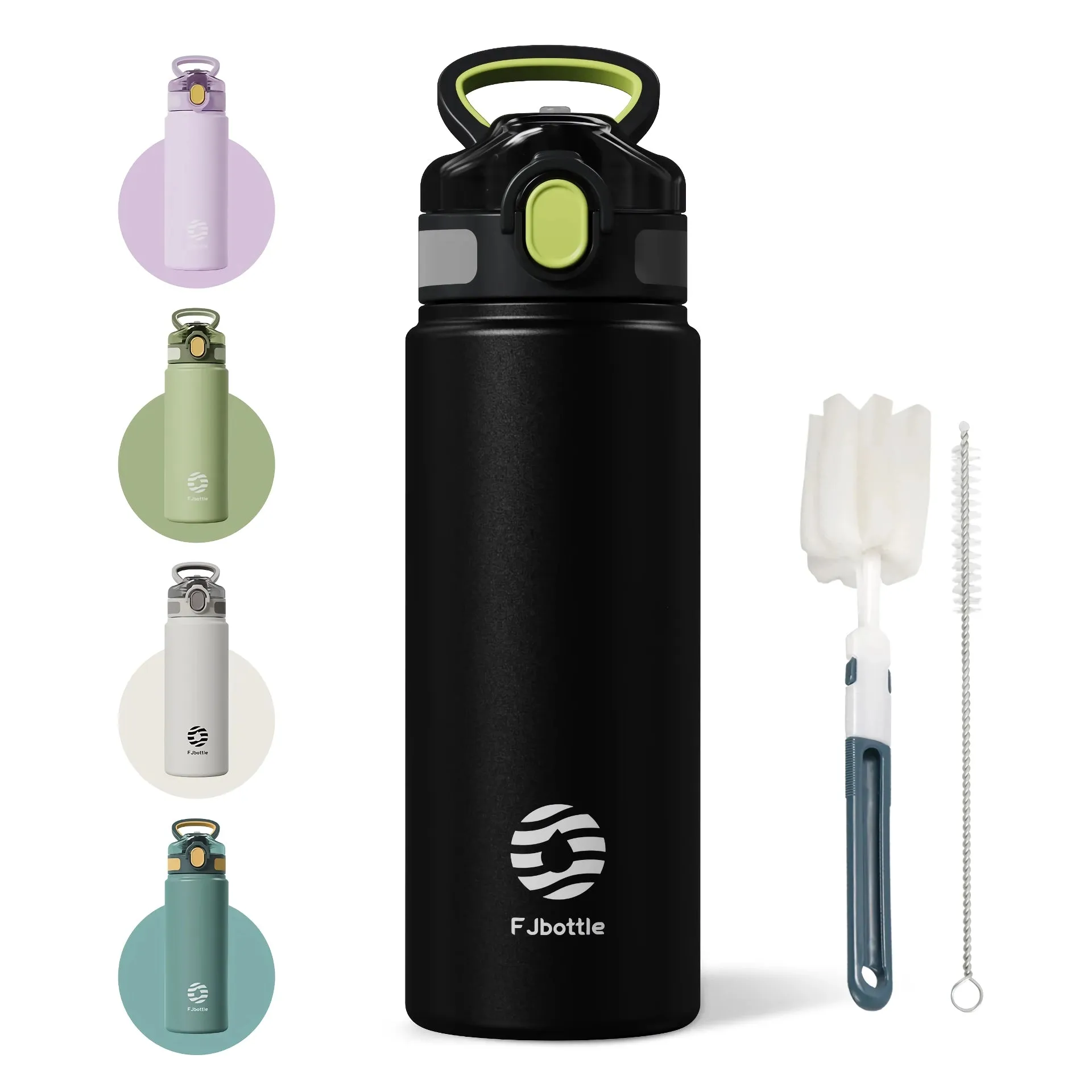 Stainless Steel Thermos Bottle with Straw – Insulated Water Tumbler for Outdoor Sports
