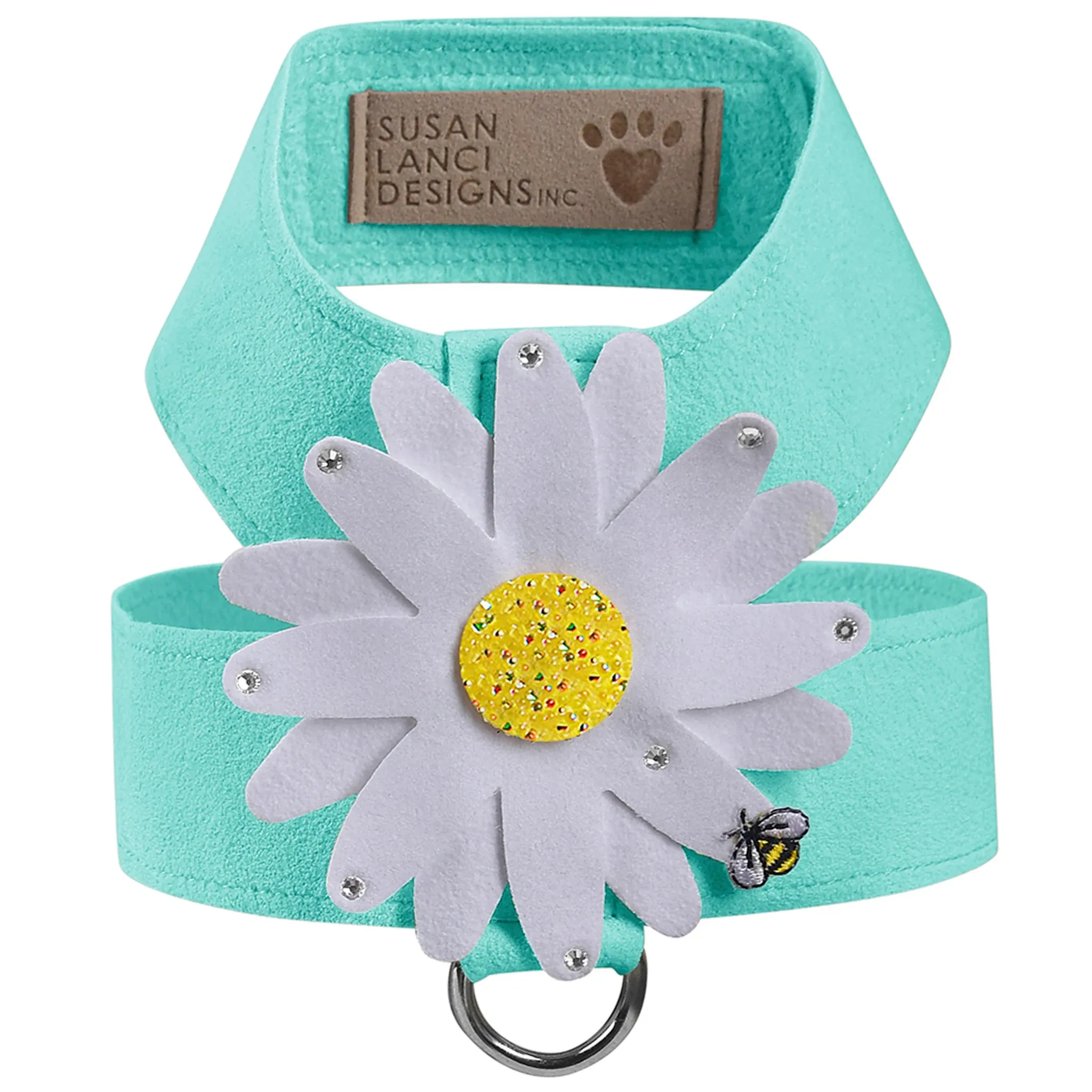 Susan Lanci Tinkie Large Daisy with AB Crystals Tinkie Ultrasuede Harnesses