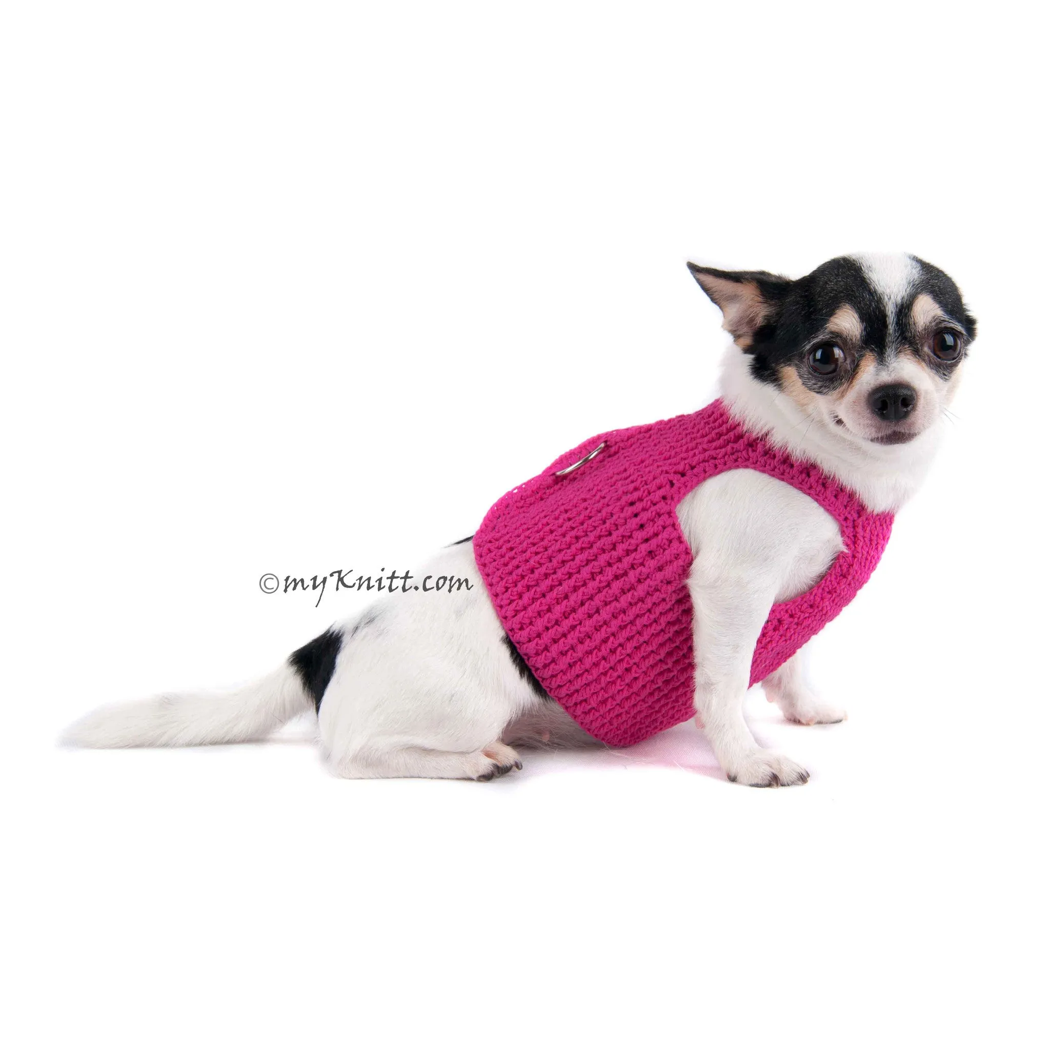 Velcro Dog Harness Pink Cotton Choke Free Chihuahua Harnesses DH35