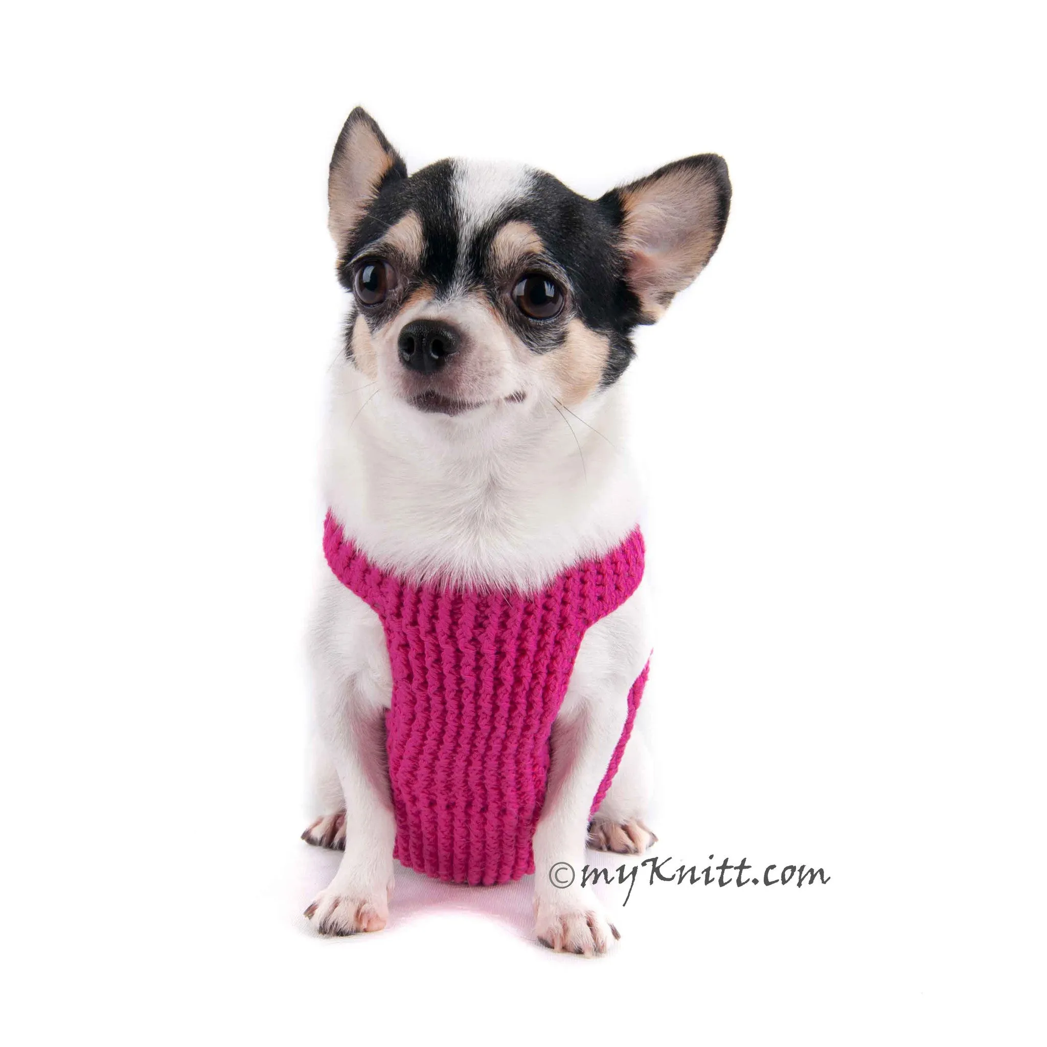 Velcro Dog Harness Pink Cotton Choke Free Chihuahua Harnesses DH35